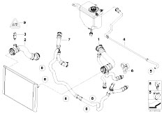 E60N 525i N52N Sedan / Radiator Cooling System Water Hoses-2