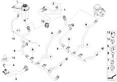 E90N 320i N46N Sedan / Radiator Cooling System Water Hoses