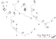 E93 330i N53 Cabrio / Radiator Cooling System Water Hoses