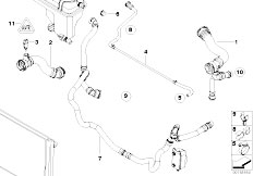 E66 730Li N52 Sedan / Radiator/  Cooling System Water Hoses