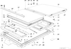 E34 540i M60 Touring / Sliding Roof Folding Top/  Slid Lift Roof Cover Ceiling Frame