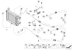 E68 Hydrogen 7 N73 Sedan / Radiator Engine Oil Cooler Oil Cooler Line