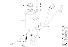 E65 730d M57N2 Sedan / Steering/  Oil Reservoir Components Dynamic Drive