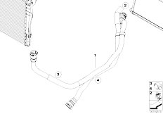 E92 316i N43 Coupe / Heater And Air Conditioning/  Water Hose Inlet Outlet