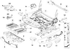 E91 330xi N52 Touring / Seats/  Front Seat Rail Mechanical Single Parts
