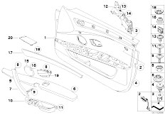 E60N 550i N62N Sedan / Vehicle Trim/  Door Trim Panel Front Side Airbag