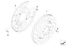 E46 M3 S54 Cabrio / Brakes Rear Wheel Brake Disc Perforated