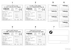 E39 520d M47 Sedan / Heater And Air Conditioning Labels Independent Heating