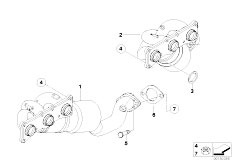 E60 523i N52 Sedan / Exhaust System/  Exhaust Manifold With Catalyst