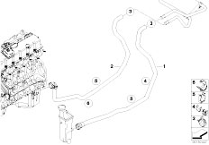 E86 Z4 3.0si N52 Coupe / Heater And Air Conditioning Water Hoses