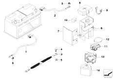 Z3 Z3 M3.2 S54 Roadster / Engine Electrical System Battery Cable Battery Rear