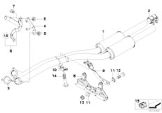 E65 730i N52 Sedan / Exhaust System/  Front Silencer