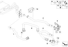 E61 520d M47N2 Touring / Heater And Air Conditioning Water Valve Water Hose Ihka Basis