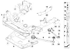 E83 X3 2.0i N46 SAV / Front Axle Frnt Axle Support Wishbone Tension Strut