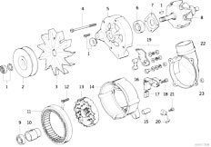 E34 520i M20 Sedan / Engine Electrical System/  Alternator Individual Parts 80a-2