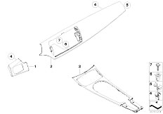 E85 Z4 2.0i N46 Roadster / Vehicle Trim/  Interior Trim Finishers Aluminium