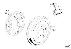 E34 518i M40 Sedan / Brakes/  Drum Brake Brake Drum Wheel Brake Cyl