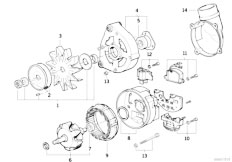 E34 524td M21 Sedan / Engine Electrical System Alternator Individual Parts 80a