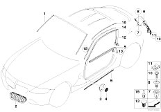 E86 Z4 M3.2 S54 Coupe / Vehicle Trim/  Exterior Trim Grille Seals