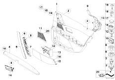 E60 530xd M57N2 Sedan / Vehicle Trim/  Door Trim Rear