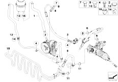 E92 330xd M57N2 Coupe / Steering Hydro Steering Oil Pipes