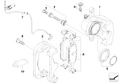 E87 120i N46 5 doors / Brakes Front Wheel Brake Brake Pad Sensor-2