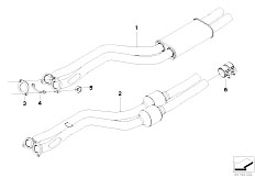 E85 Z4 3.0si N52 Roadster / Exhaust System Catalytic Converter Front Silencer