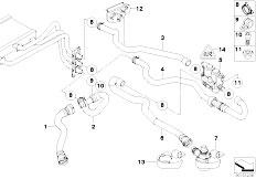 E61 525i M54 Touring / Heater And Air Conditioning/  Water Valve Water Hose Ihka High