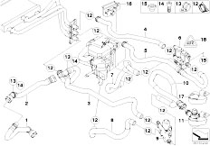 E60 545i N62 Sedan / Heater And Air Conditioning/  Independ Heating Water Valves Ihka High