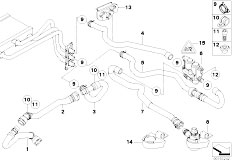 E60N 540i N62N Sedan / Heater And Air Conditioning/  Water Valve Water Hose Ihka High