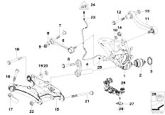 E53 X5 4.6is M62 SAV / Rear Axle Rear Axle Support Wheel Suspension