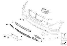 E83N X3 2.0d M47N2 SAV / Vehicle Trim/  Front Bumper Mounting Parts