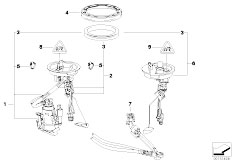 E39 540i M62 Sedan / Fuel Supply/  Fuel Pump And Fuel Level Sensor