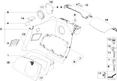E85 Z4 M3.2 S54 Roadster / Vehicle Trim/  Lateral Trim Panel Rear