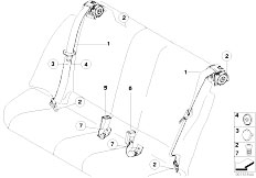 E92 M3 S65 Coupe / Restraint System And Accessories/  Safety Belt Rear