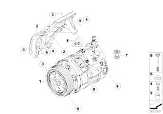 E90 335xi N54 Sedan / Heater And Air Conditioning/  Air Conditioner Compressor Mounting Part