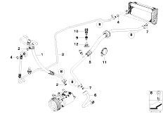 E53 X5 4.6is M62 SAV / Heater And Air Conditioning Coolant Lines
