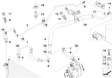 E61 525d M57N Touring / Heater And Air Conditioning Coolant Lines