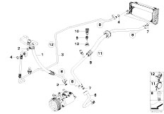 E53 X5 3.0i M54 SAV / Heater And Air Conditioning Coolant Lines