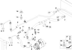 E65 740d M67 Sedan / Heater And Air Conditioning Coolant Lines