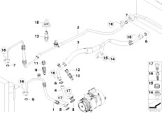 E66 730Ld M57N2 Sedan / Heater And Air Conditioning/  Coolant Lines