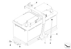 E70 X5 4.8i N62N SAV / Vehicle Electrical System/  Battery Holder And Mounting Parts