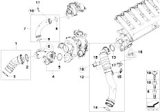 E70 X5 3.0sd M57N2 SAV / Engine/  Intake Manifold Supercharg Air Duct Agr