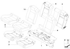 E71 X6 30dX M57N2 SAC / Seats/  Through Loading Facility Seat Cover