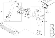 E70 X5 3.0d M57N2 SAV / Engine Intake Manifold Supercharg Air Duct Agr