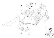 E61N 520i N43 Touring / Exhaust System/  Exhaust System Rear