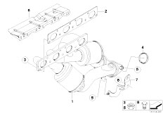 E60N 520i N46N Sedan / Exhaust System Exhaust Manifold With Catalyst