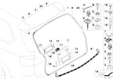 E70 X5 3.0d M57N2 SAV / Vehicle Trim/  Mounting Parts Rear Lid