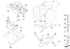 E90N 328i N51 Sedan / Brakes Hydro Unit Dsc Fastening Sensors