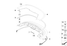 E88 135i N54 Cabrio / Vehicle Trim/  Folding Top Compartment Lid